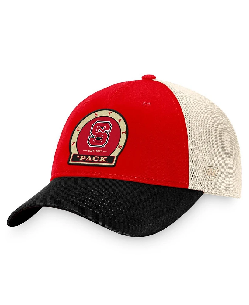 Top of the world Men's Red Nc State Wolfpack Refined Trucker Adjustable Hat