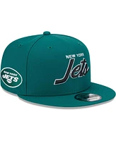 New Era Men's Green New York Jets Main Script 9Fifty Snapback Hat
