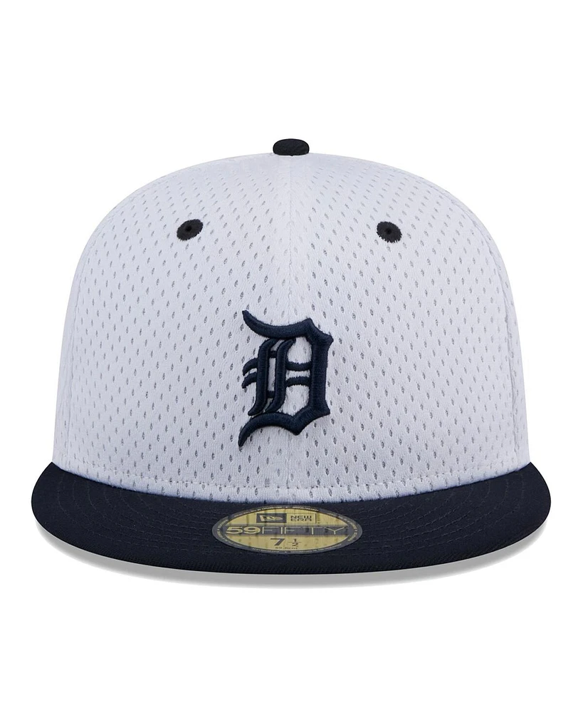 New Era Men's White Detroit Tigers Throwback Mesh 59Fifty Fitted Hat