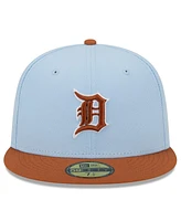 New Era Men's Light Blue/Brown Detroit Tigers Spring Color Basic Two-Tone 59Fifty Fitted Hat