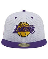 New Era Men's White/Purple Los Angeles Lakers Throwback 2Tone 59Fifty Fitted Hat