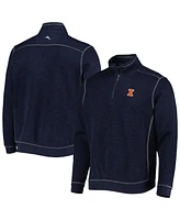 Tommy Bahama Men's Navy Illinois Fighting Illini Sport Tobago Bay Tri-Blend Mock Neck Half-Zip Jacket
