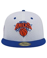 New Era Men's White/Blue York Knicks Throwback 2Tone 59fifty Fitted Hat