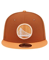 New Era Men's Brown/Orange Golden State Warriors 2-Tone Color Pack 9fifty Snapback Hat