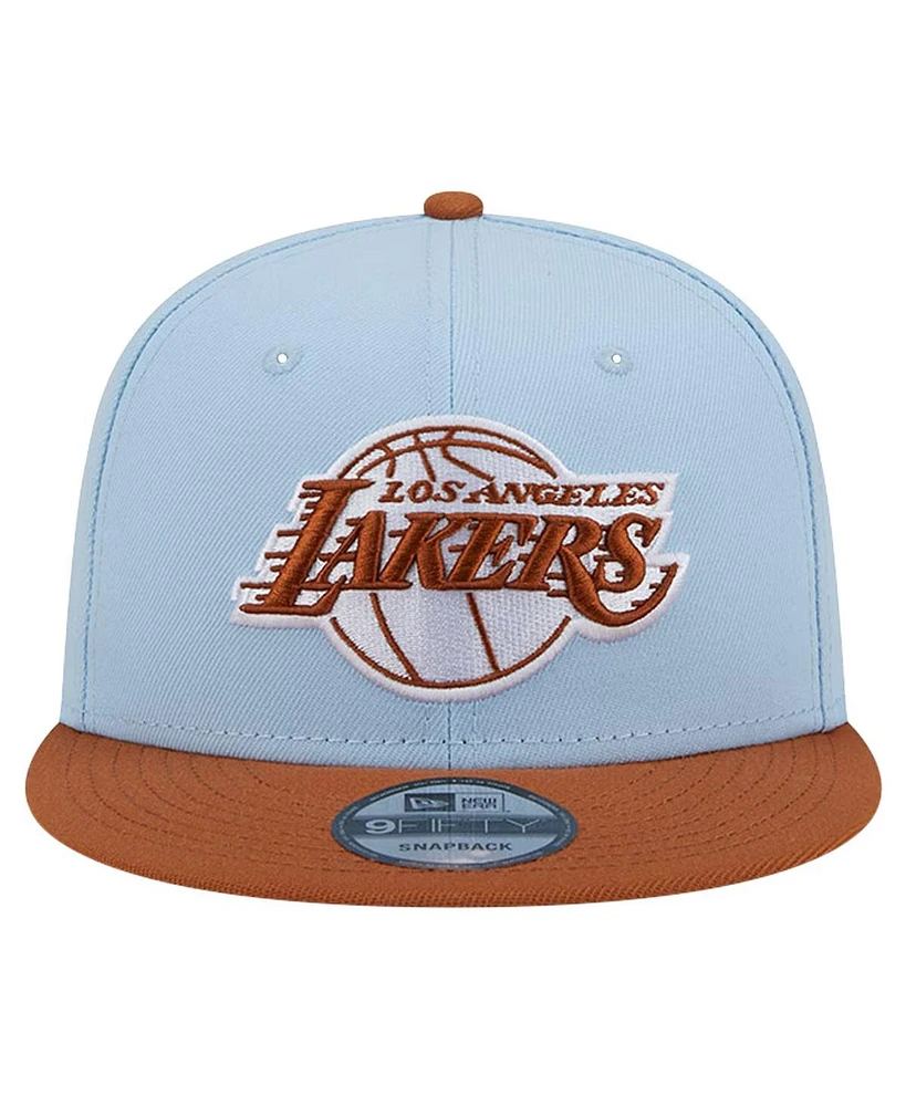 New Era Men's Light Blue/ Los Angeles Lakers 2-Tone Color Pack 9fifty Snapback Hat