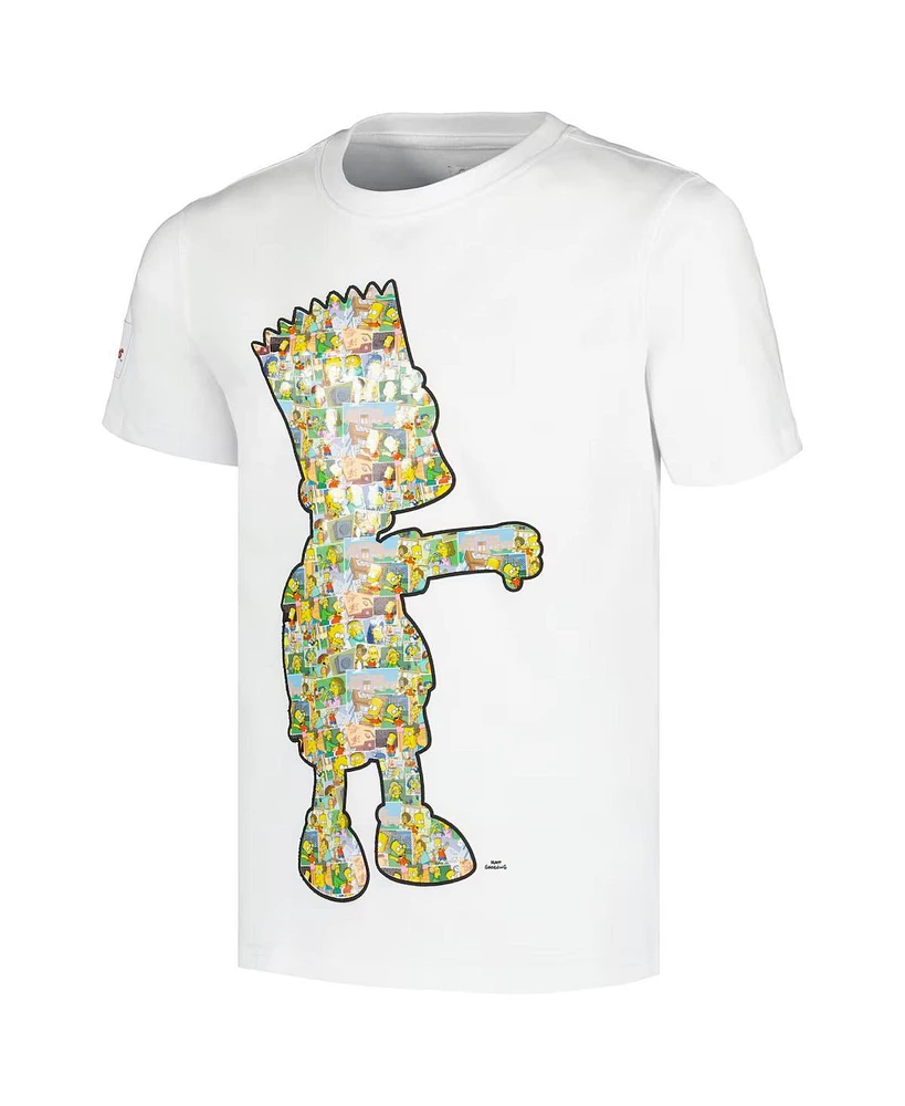 Freeze Max Big Boys and Girls Bart Simpson White The Simpsons Postcards T-Shirt