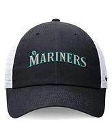 Nike Men's Navy Seattle Mariners Evergreen Wordmark Trucker Adjustable Hat