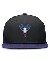 Nike Men's Black/Purple Arizona Diamondbacks Rewind Cooperstown True Performance Fitted Hat