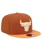 New Era Men's Brown/Orange Chicago Bulls 2-Tone Color Pack 9fifty Snapback Hat