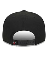 New Era Men's Black Miami Heat Side Logo 9fifty Snapback Hat