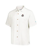 Tommy Bahama Men's Cream Ohio State Buckeyes Castaway Game Camp Button-Up Shirt