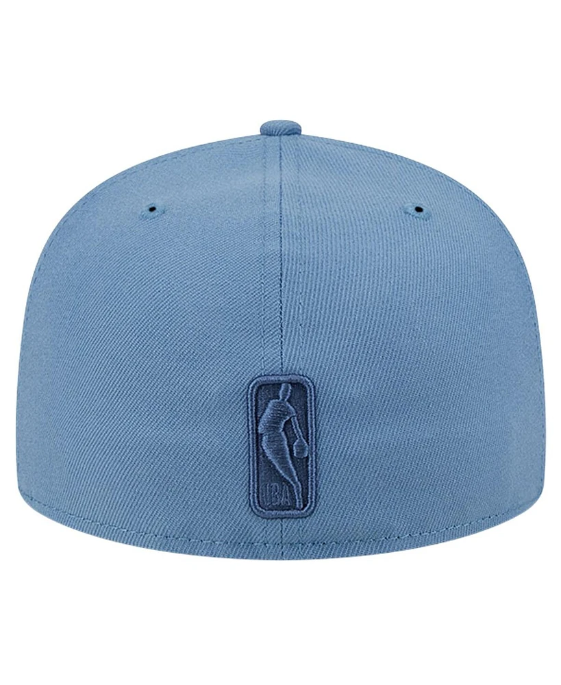 New Era Men's Blue San Antonio Spurs Color Pack Faded Tonal 59fifty Fitted Hat