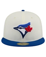 New Era Men's Cream Toronto Blue Jays Evergreen Chrome 59Fifty Fitted Hat