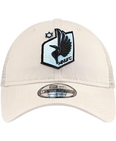 New Era Men's Tan Minnesota United Fc Game Day 9Twenty Adjustable Trucker Hat