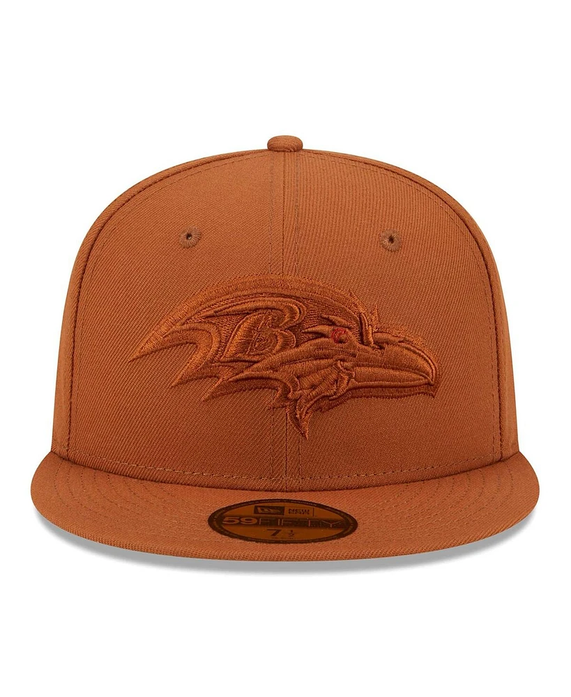 New Era Men's Brown Baltimore Ravens Color Pack 59Fifty Fitted Hat
