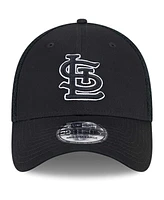 New Era Men's St. Louis Cardinals Evergreen Black White Neo 39Thirty Flex Hat