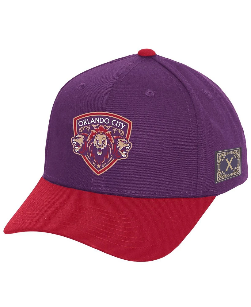 Mitchell Ness Men's Purple Orlando City Sc 10th Anniversary Pro Adjustable Hat