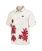 Tommy Bahama Men's Cream Kansas City Chiefs Hibiscus Camp Button-Up Shirt