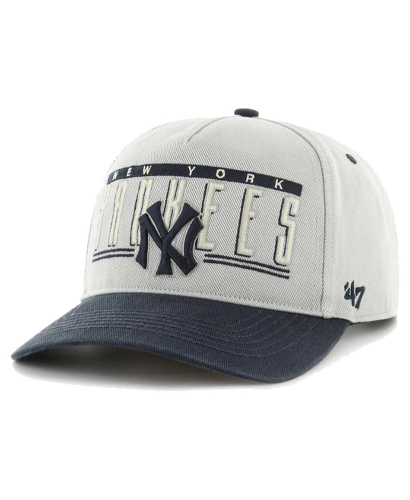 47 Brand Men's Gray New York Yankees Double Headed Baseline Hitch Adjustable Hat