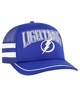 47 Brand Men's Blue Tampa Bay Lightning Sideband Stripes Trucker Snapback Hat