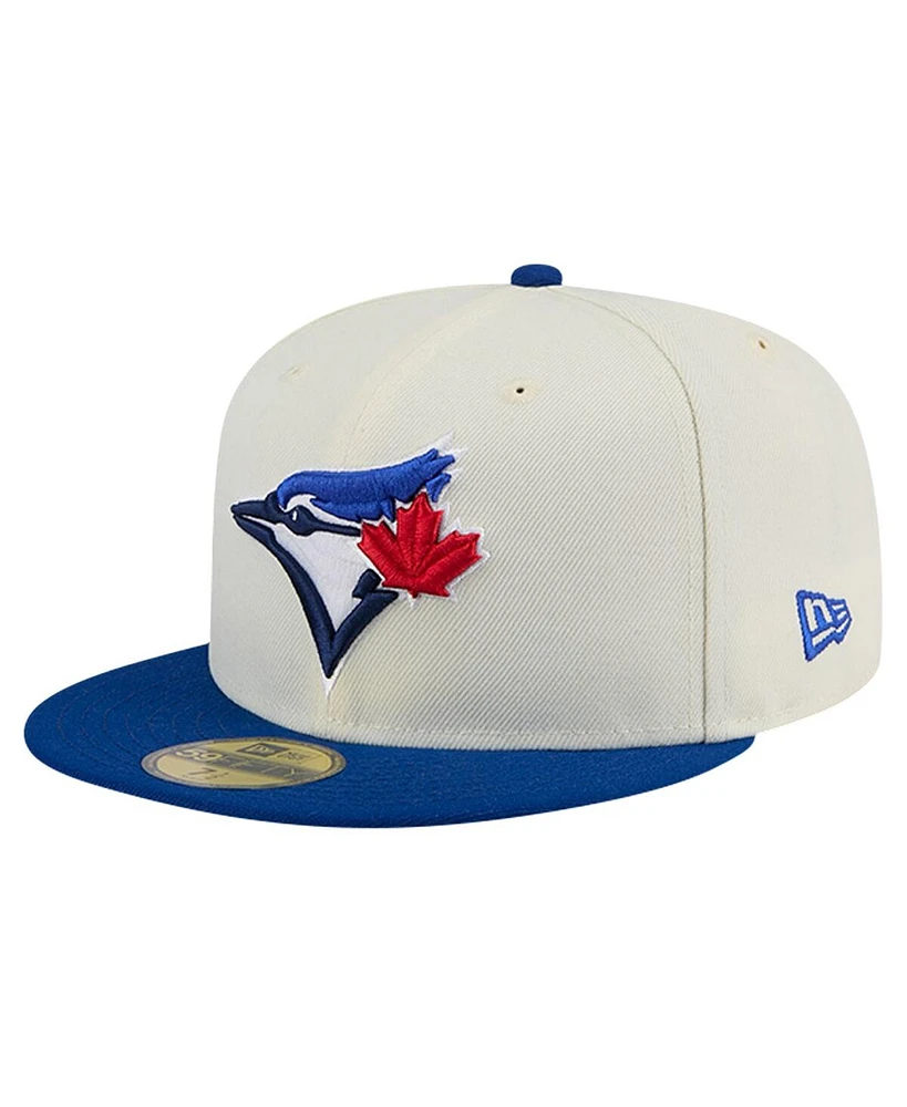 New Era Men's Cream Toronto Blue Jays Evergreen Chrome 59Fifty Fitted Hat