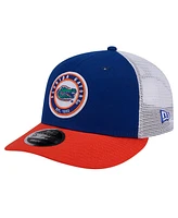 New Era Men's Royal Florida Gators Throwback Circle Patch 9Fifty Trucker Snapback Hat