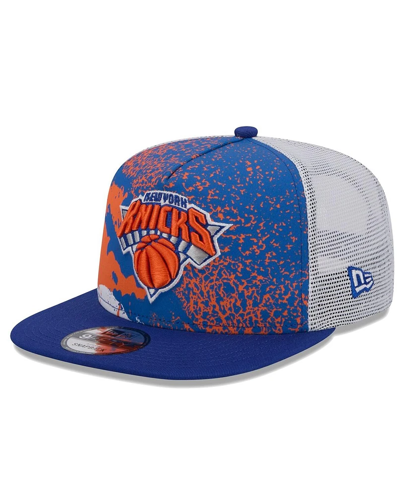 New Era Men's Blue New York Knicks Court Sport Speckle 9Fifty Snapback Hat