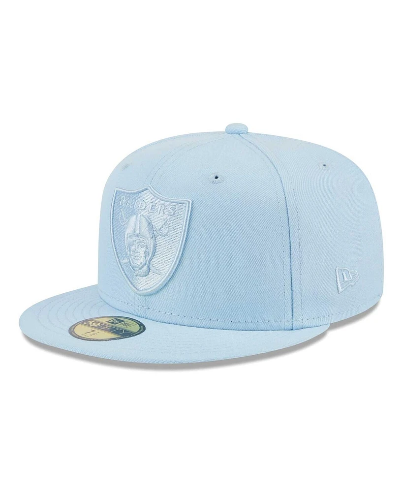 New Era Men's Light Blue Las Vegas Raiders Color Pack 59Fifty Fitted Hat