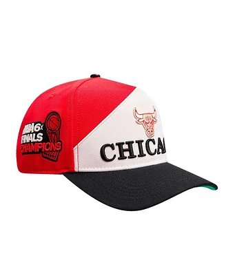 Pro Standard Men's Red/Black Chicago Bulls Pinch Chevron Adjustable Hat