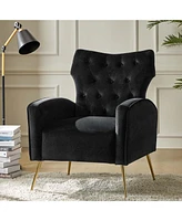 Modern Tufted Back Velvet Accent Chair for Living Room Bedroom