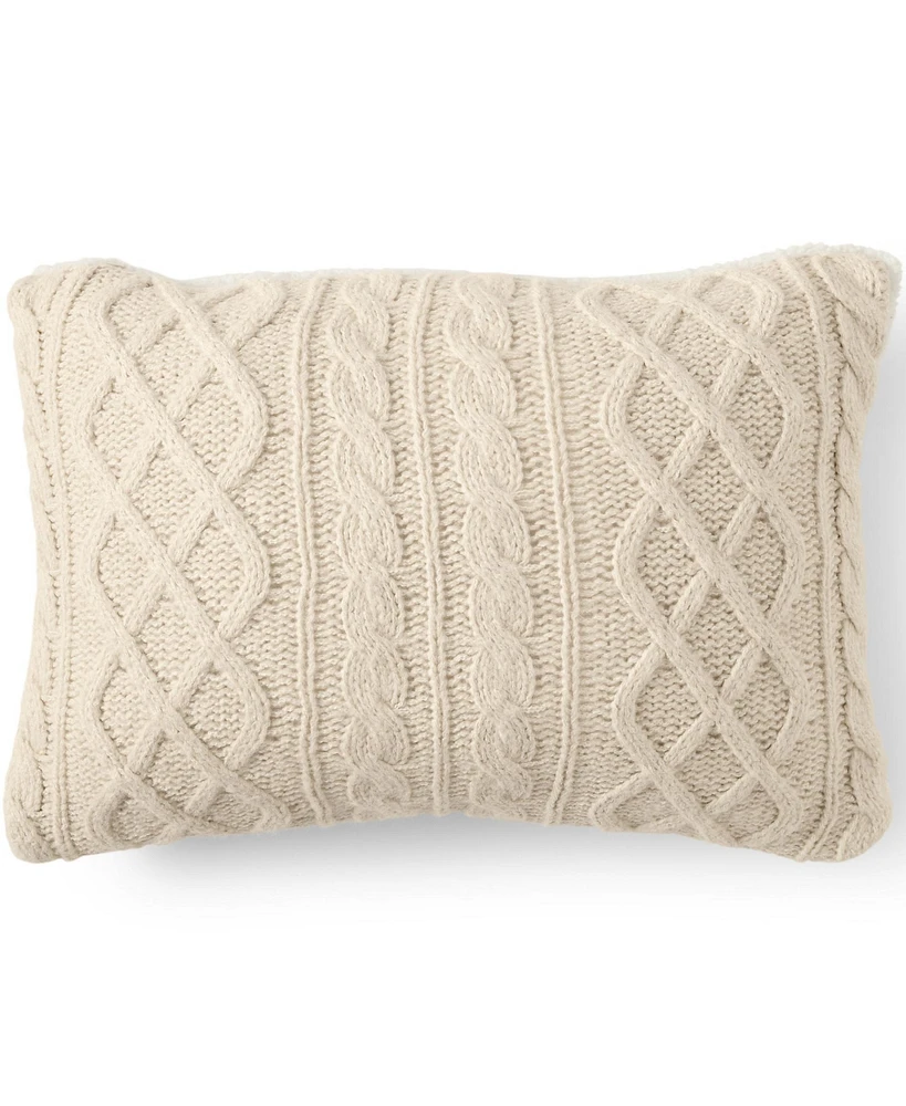 Lands' End Cable Knit Decorative Throw Pillow