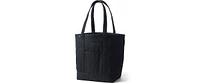 Lands' End Large Solid Canvas Pocket Tote with Open Top and Long Handle