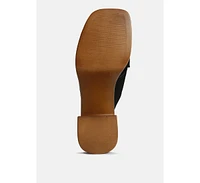 Matrix Womens Criss Cross Strap Block Heel Sandals