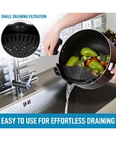 Zulay Kitchen Adjustable Clip On Silicone Pot Strainer For Most Pots & Pans