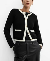 Mango Women's Knitted Buttoned Jacket