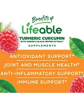 Lifeable Turmeric Curcumin and Ginger for Kids Gummies - Immune Support - Great Tasting Natural Flavor, Herbal Supplement Vitamins - 60 Gummies