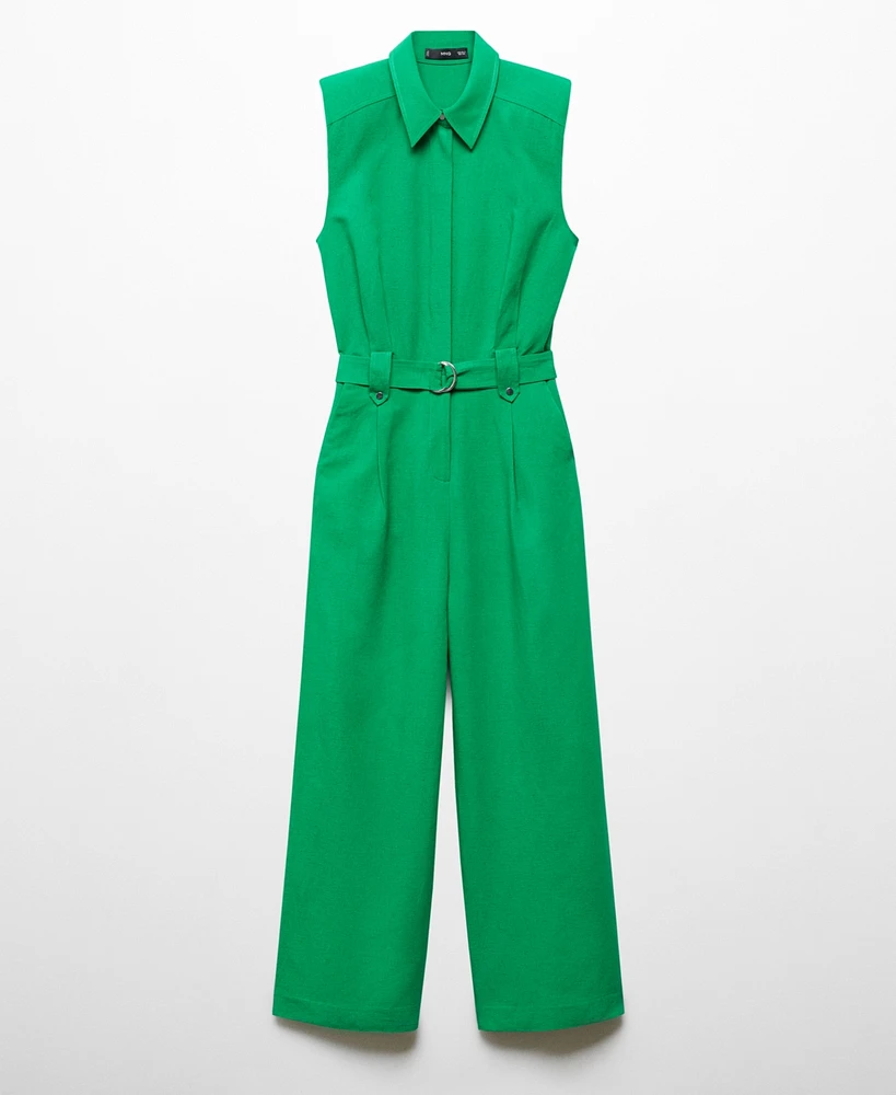 Mango Women's Belt Clips Detail Jumpsuit