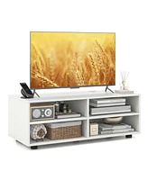Slickblue Tv Console Table with Adjustable Shelves and Cable Management Hole