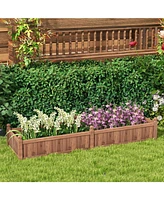 Slickblue Divisible Planter Box with Corner Drainage -Brown