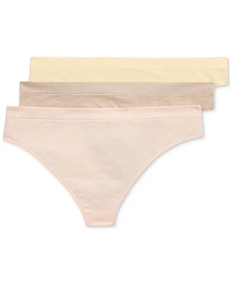 Lauren Ralph Lauren Monogram Mesh Jacquard Thong 3-Pack Underwear, 4L0184