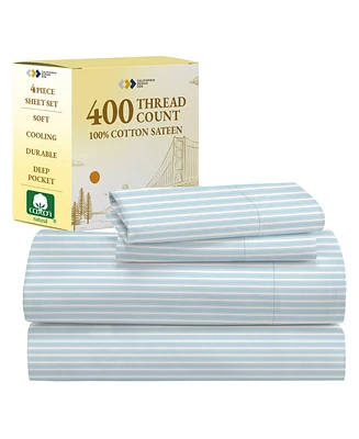 400 Thread Count 100% Cotton Printed Sheet Set - California Design Den