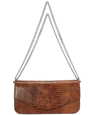 Lauren Ralph Lauren Lizard-Embossed Leather Small Sawyer Bag