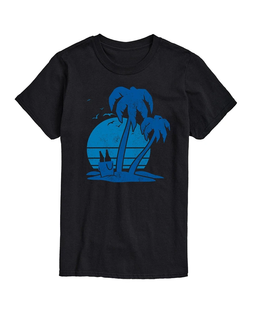 Hybrid Apparel Beach and Beer Mens Short Sleeve Tee