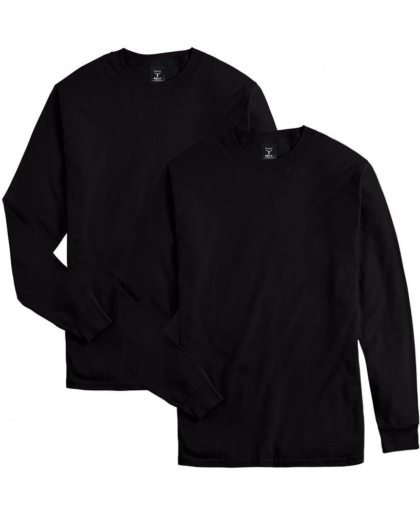 Hanes Beefy-t Unisex Long-Sleeve T-Shirt, 2-Pack