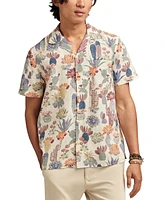 Lucky Brand Floral Print Short Sleeve Camp Collar