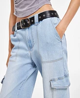 Madden Girl Juniors' Belted Skater Jeans