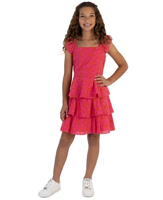 Speechless Big Girls Embroidered Tiered Knee-Length Dress
