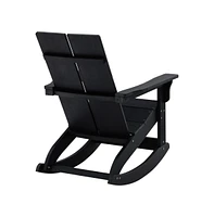 Set Of 2 Wellington Uv Treated All-Weather Polyresin Adirondack Rocking Chair For Patio, Sunroom, Deck And More