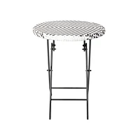 Emma+Oliver Ciel Three Piece Folding Bistro Set In Pe Rattan With Metal Frames For Indoor And Outdoor Use