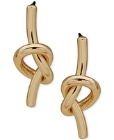 Dkny Gold-Tone Knotted Bar Drop Earrings